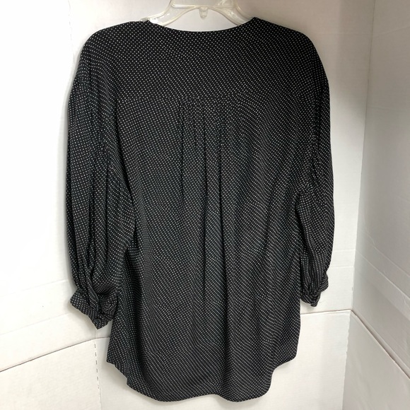 Jeunesse Francoise Poet Blouse Top Women's Silk Black Polka Dot - Picture 6 of 15